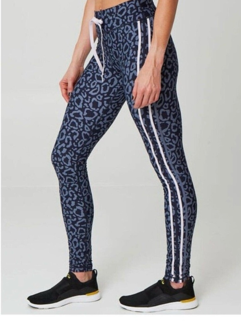 The Upside 29” full length blue cheetah leggings US 6